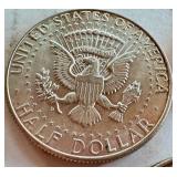 Set of 3 1964 Kennedy Half Dollar Coins, 2 D Mint Set of 3 1964 Kennedy Half Dollar Coins, 2 D Mint