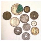 Collection of 11 Foreign Circulated Coins including European and World Types Collection of 11 Foreign Circulated Coins including European and World Types