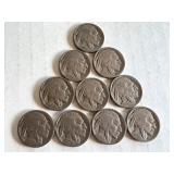 Lot of 10 Circulated Buffalo Nickels Mixed Dates Lot of 10 Circulated Buffalo Nickels Mixed Dates