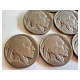 Lot of 10 Circulated Buffalo Nickels Mixed Dates Lot of 10 Circulated Buffalo Nickels Mixed Dates