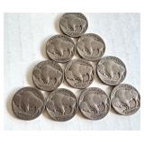 Lot of 10 Circulated Buffalo Nickels Mixed Dates Lot of 10 Circulated Buffalo Nickels Mixed Dates