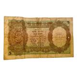 Military Administration of Burma 5 Rupees Banknote Reserve Bank of India Military Administration of Burma 5 Rupees Banknote Reserve Bank of India