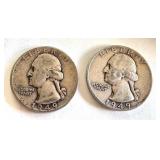2x 1949 Washington Quarters One with D Mint Mark 2x 1949 Washington Quarters One with D Mint Mark