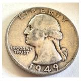 2x 1949 Washington Quarters One with D Mint Mark 2x 1949 Washington Quarters One with D Mint Mark