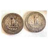 2x 1949 Washington Quarters One with D Mint Mark 2x 1949 Washington Quarters One with D Mint Mark