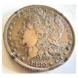 1880 Morgan Silver Dollar Coin - Circulated Condition 1880 Morgan Silver Dollar Coin - Circulated Condition