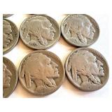 Lot of 13 Circulated Buffalo Nickels Assorted Dates Lot of 13 Circulated Buffalo Nickels Assorted Dates