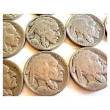 Lot of 13 Circulated Buffalo Nickels Assorted Dates Lot of 13 Circulated Buffalo Nickels Assorted Dates