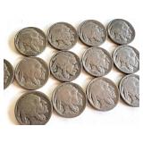 Lot of 13 Circulated Buffalo Nickels Assorted Dates Lot of 13 Circulated Buffalo Nickels Assorted Dates