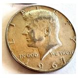 Set of 4 Circulated Kennedy Half Dollar Coins 1965-1967 Set of 4 Circulated Kennedy Half Dollar Coins 1965-1967