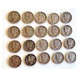 Lot of 20 Circulated Mercury Dimes Assorted Dates Lot of 20 Circulated Mercury Dimes Assorted Dates