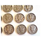 Lot of 20 Circulated Mercury Dimes Assorted Dates Lot of 20 Circulated Mercury Dimes Assorted Dates