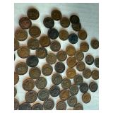 Lot of 65 Circulated Indian Head Pennies Assorted Years Lot of 65 Circulated Indian Head Pennies Assorted Years