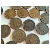 Lot of 65 Circulated Indian Head Pennies Assorted Years Lot of 65 Circulated Indian Head Pennies Assorted Years