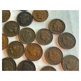 Lot of 65 Circulated Indian Head Pennies Assorted Years Lot of 65 Circulated Indian Head Pennies Assorted Years