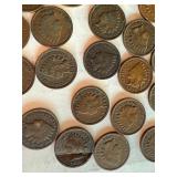 Lot of 65 Circulated Indian Head Pennies Assorted Years Lot of 65 Circulated Indian Head Pennies Assorted Years