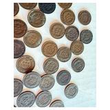 Lot of 65 Circulated Indian Head Pennies Assorted Years Lot of 65 Circulated Indian Head Pennies Assorted Years