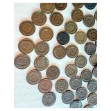 Lot of 65 Circulated Indian Head Pennies Assorted Years Lot of 65 Circulated Indian Head Pennies Assorted Years