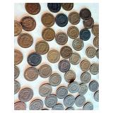 Lot of 65 Circulated Indian Head Pennies Assorted Years Lot of 65 Circulated Indian Head Pennies Assorted Years