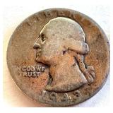 Set of 5 Washington Silver Quarters 1935 1939 1943 1952 1955 Set of 5 Washington Silver Quarters 1935 1939 1943 1952 1955