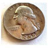 Set of 5 Washington Silver Quarters 1935 1939 1943 1952 1955 Set of 5 Washington Silver Quarters 1935 1939 1943 1952 1955
