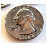 Set of 5 Washington Silver Quarters 1935 1939 1943 1952 1955 Set of 5 Washington Silver Quarters 1935 1939 1943 1952 1955