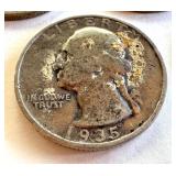Set of 5 Washington Silver Quarters 1935 1939 1943 1952 1955 Set of 5 Washington Silver Quarters 1935 1939 1943 1952 1955