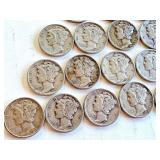 Lot of 20 Circulated Mercury Dimes Mixed Dates Lot of 20 Circulated Mercury Dimes Mixed Dates