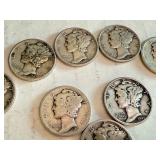 Lot of 20 Circulated Mercury Dimes Assorted Dates Lot of 20 Circulated Mercury Dimes Assorted Dates
