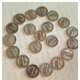 Lot of 20 Circulated Mercury Dimes Assorted Dates Lot of 20 Circulated Mercury Dimes Assorted Dates