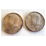 Pair of 1964 Kennedy Half Dollar Coins Pair of 1964 Kennedy Half Dollar Coins