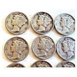 Lot of 20 Circulated Mercury Dimes Mixed Dates Lot of 20 Circulated Mercury Dimes Mixed Dates