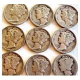 Lot of 20 Circulated Mercury Dimes Mixed Dates Lot of 20 Circulated Mercury Dimes Mixed Dates