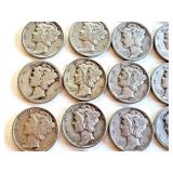 Lot of 20 Circulated Mercury Dimes Mixed Dates Lot of 20 Circulated Mercury Dimes Mixed Dates