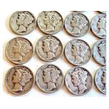 Lot of 20 Circulated Mercury Dimes Mixed Dates Lot of 20 Circulated Mercury Dimes Mixed Dates