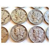 Lot of 20 Circulated Mercury Dimes Mixed Dates Lot of 20 Circulated Mercury Dimes Mixed Dates