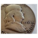 1951 Franklin Half Dollar Silver Coin 1951 Franklin Half Dollar Silver Coin