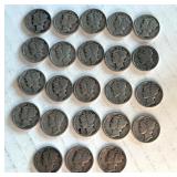 Collection of 23 Circulated Mercury Dimes Collection of 23 Circulated Mercury Dimes