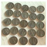 Collection of 23 Circulated Mercury Dimes Collection of 23 Circulated Mercury Dimes