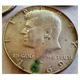 Set of 5 Kennedy Half Dollars 1965-1969 Silver Clad Coins Set of 5 Kennedy Half Dollars 1965-1969 Silver Clad Coins