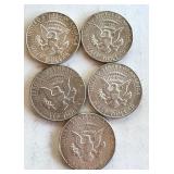 Set of 5 Kennedy Half Dollars 1965-1969 Silver Clad Coins Set of 5 Kennedy Half Dollars 1965-1969 Silver Clad Coins