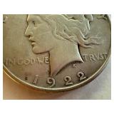 1922 Peace Silver Dollar Coin 1922 Peace Silver Dollar Coin