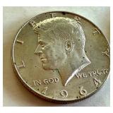 Pair of 1964 Kennedy Half Dollar Silver Coins Pair of 1964 Kennedy Half Dollar Silver Coins