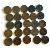 Collection of 25 Circulated Indian Head Pennies Collection of 25 Circulated Indian Head Pennies