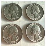 Set of 6 Washington Quarters 1957-1964 Silver Coins Set of 6 Washington Quarters 1957-1964 Silver Coins