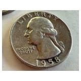 Set of 5 Washington Silver Quarters 1948, 1953, 1958, 1963, 1964 Set of 5 Washington Silver Quarters 1948, 1953, 1958, 1963, 1964