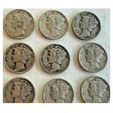 Lot of 20 Circulated Mercury Dimes Assorted Dates Lot of 20 Circulated Mercury Dimes Assorted Dates