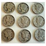 Lot of 20 Circulated Mercury Dimes Assorted Dates Lot of 20 Circulated Mercury Dimes Assorted Dates
