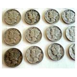 Lot of 20 Circulated Mercury Dimes Assorted Dates Lot of 20 Circulated Mercury Dimes Assorted Dates