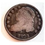 1829 Capped Bust Dime US Silver Coin 1829 Capped Bust Dime US Silver Coin